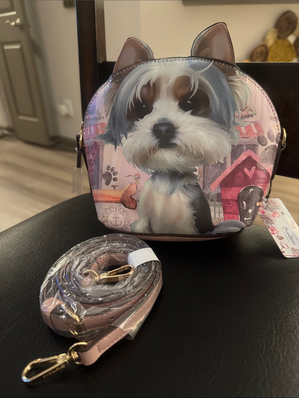 😊Brentano Cozy Yorkie Boutique Crossbody Bag❣️BRAND NEW